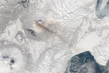 Ashfall from Shiveluch Volcano, Kamchatka