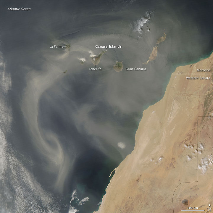 Dust over the Canary Islands