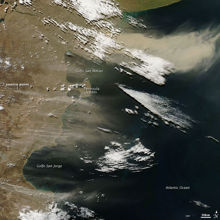 Dust Plumes off Argentina