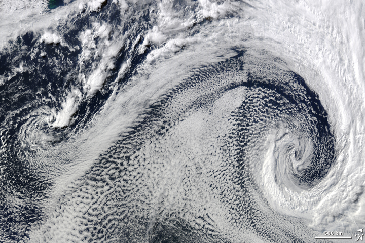 Cyclonic Clouds over the South Atlantic Ocean