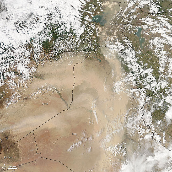 Dust Plumes over the Middle East and Europe