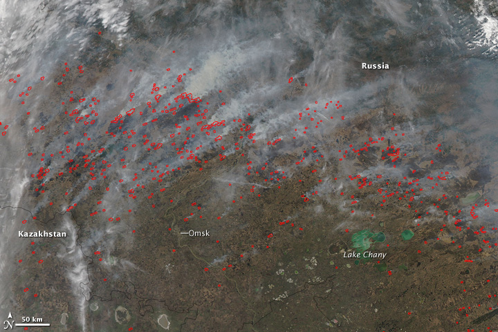 Fires Across West Siberian Plain