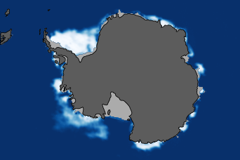 South Pole Sea Ice at 2008 Maximum and 2009 Minimum - related image preview