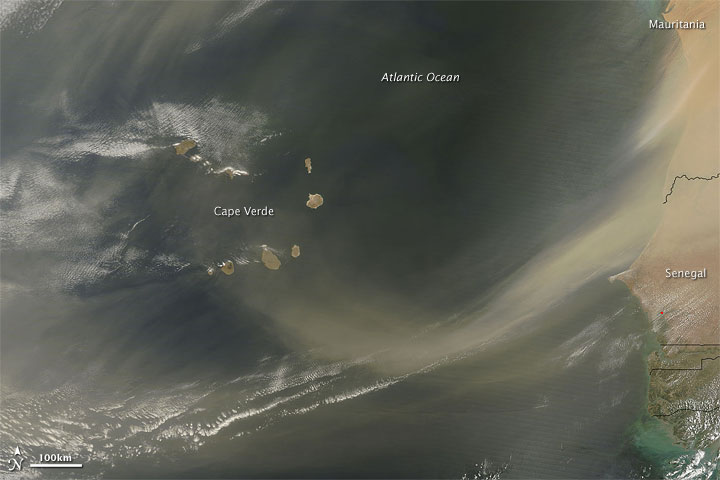 Dust Plumes off Western Africa