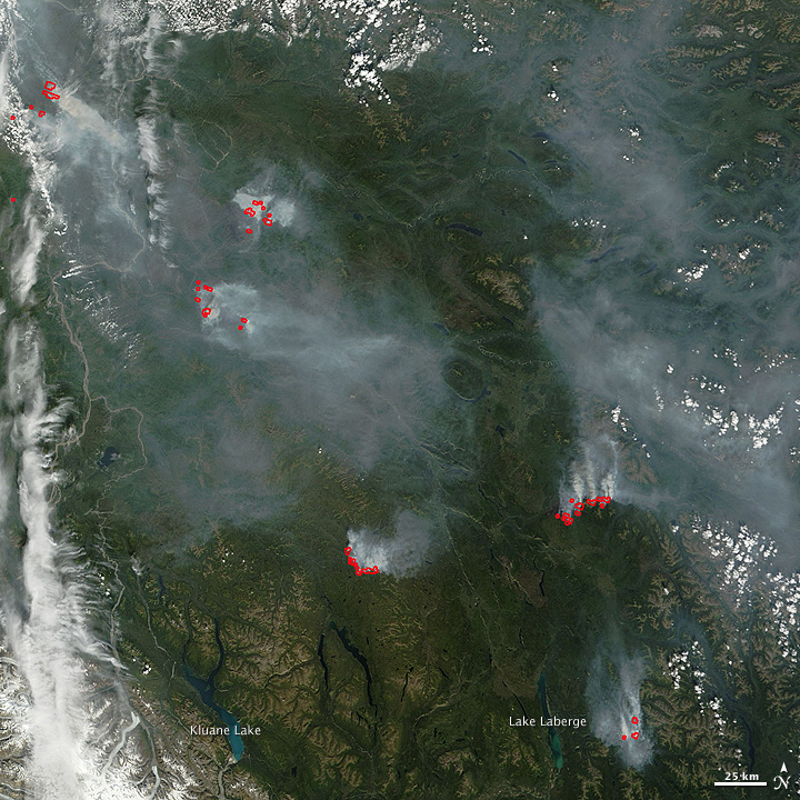 Fires in Yukon Territory, Canada