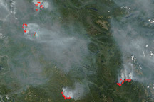 Fires in Yukon Territory, Canada