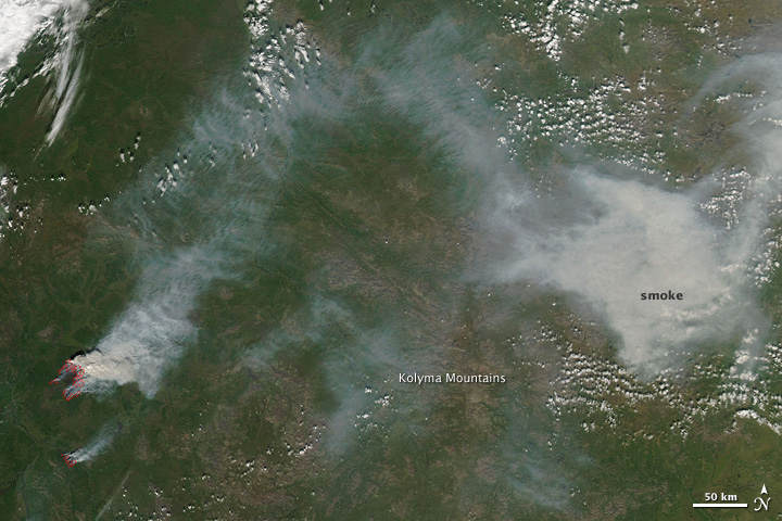 Fires in Magadan Region, Russia’s Kolyma Mountains