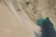 Dust over Iraq and Kuwait