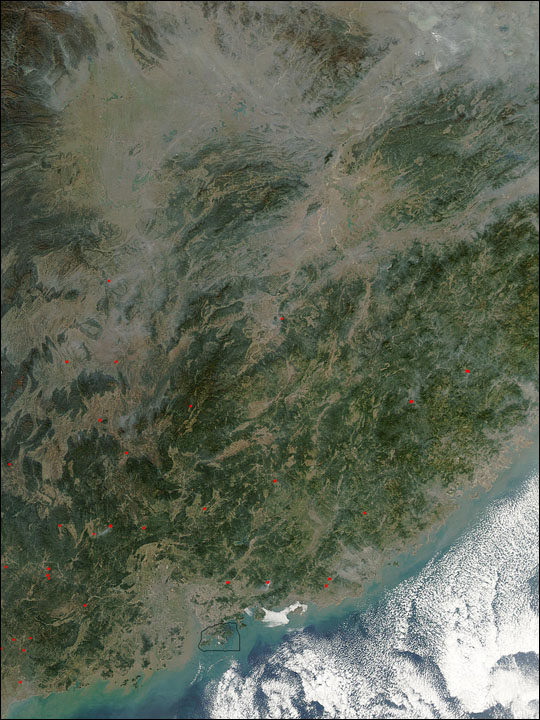 Fires and Haze in Southeastern China