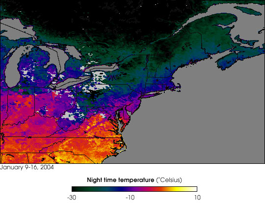 Sub-Zero Temperatures across the Northeast