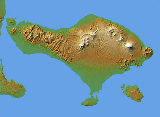 Topography of Bali