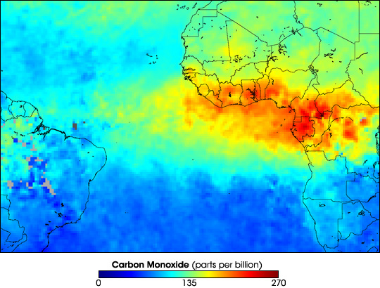 Pollution from Fires across Northwest Africa - related image preview