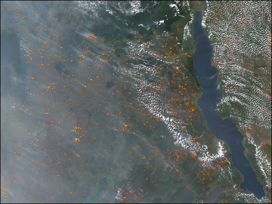 Fires in Eastern Central Africa
