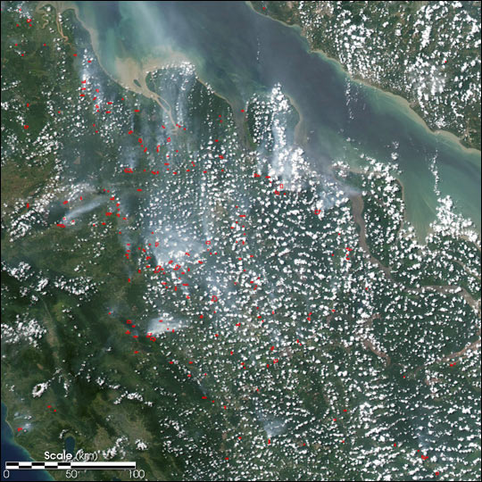 Fires on Sumatra, Indonesia