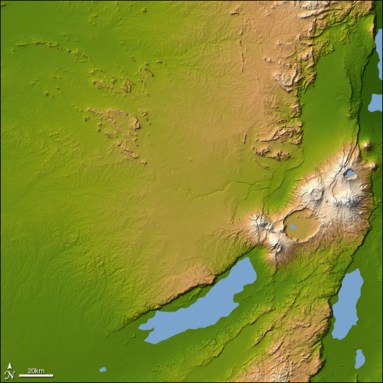 Topography of Olduvai Gorge, East Africa