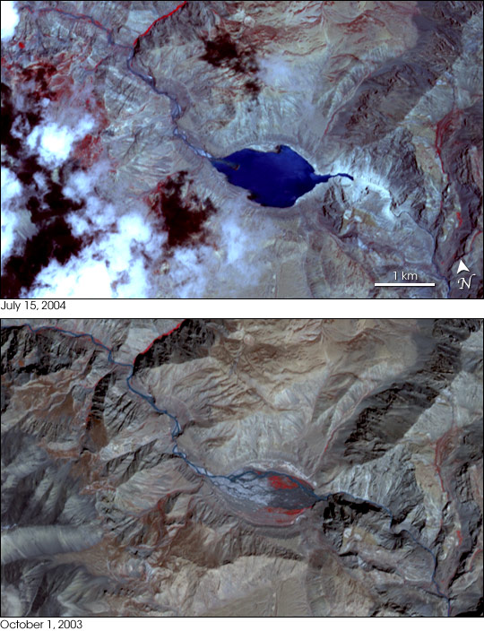 Landslide Creates Lake in Tibet - selected child image