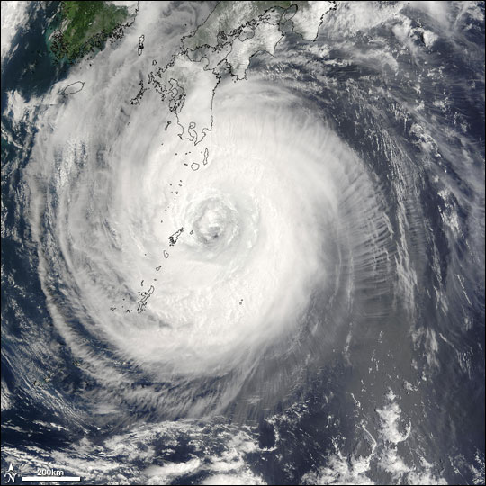 Typhoon Chaba Brushes Kyushu