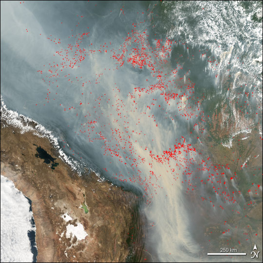Fires in Brazil and Bolivia
