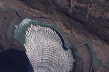 Glaciers Flow into a Greenland Valley
