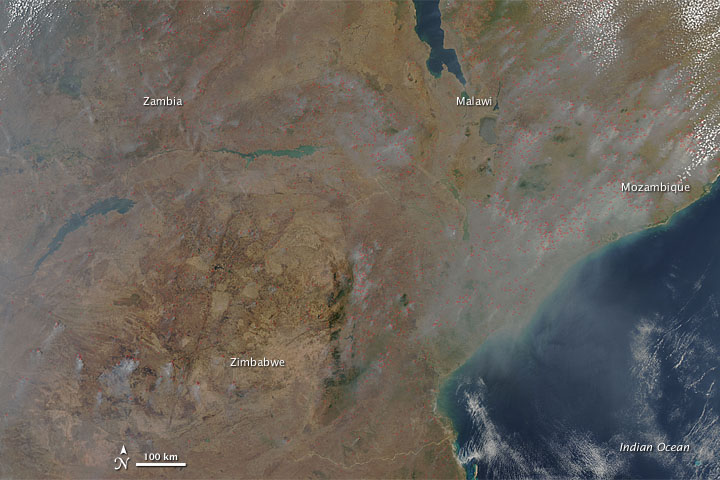 Fires in Mozambique