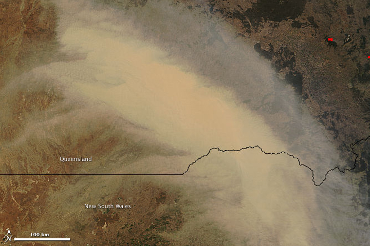 Dust over Eastern Australia