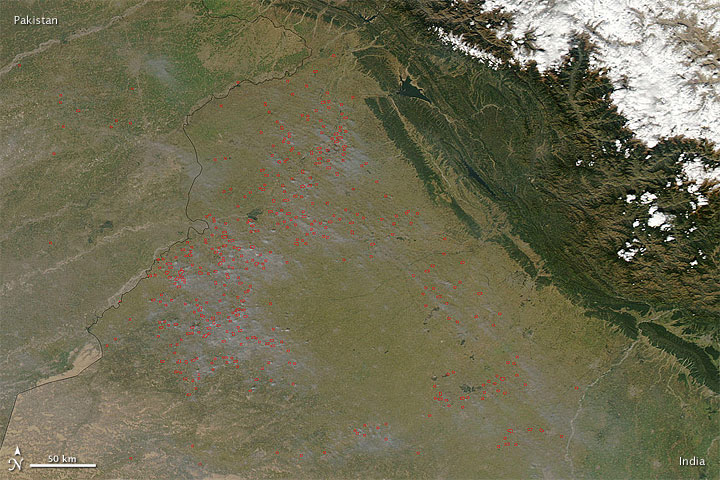 Fires in Northwestern India