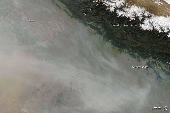 Haze over India