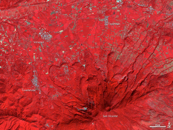 Landslides on Volcan de San Vicente - related image preview