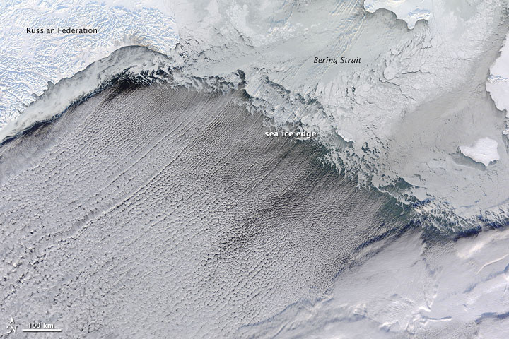 Ice and Clouds in the Bering Strait