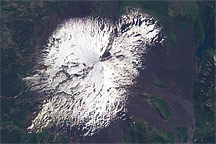 Snow-Capped Llaima Volcano in Springtime