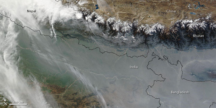 Haze along the Himalaya