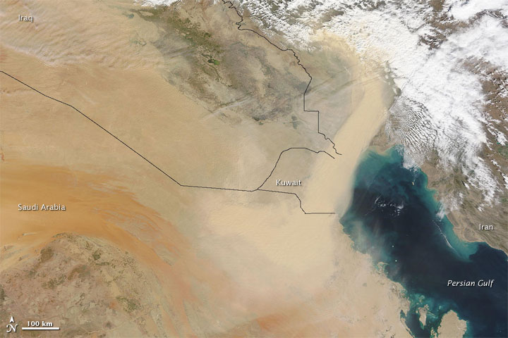 Dust Extends from Saudi Arabia to Iran