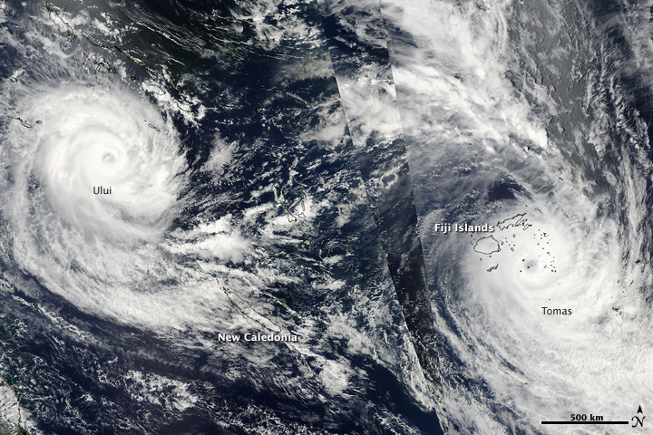 Tropical Cyclones Tomas and Ului