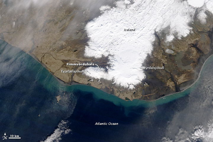 Eruption of Eyjafjallajökull Volcano, Iceland