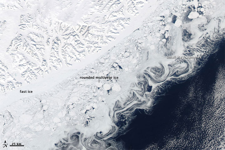 Varied Ice Shapes along the Greenland Coast