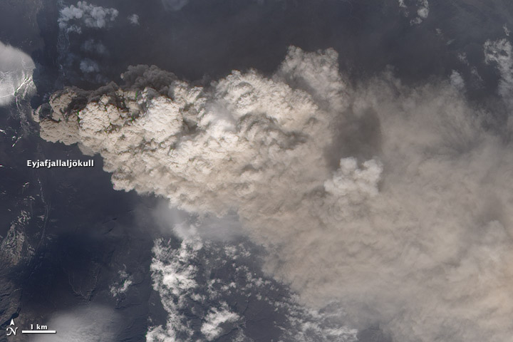 Eruption of Eyjafjallajökull Volcano, Iceland