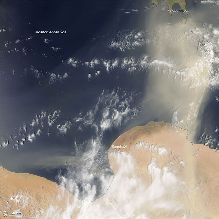 Dust Storm off Libya