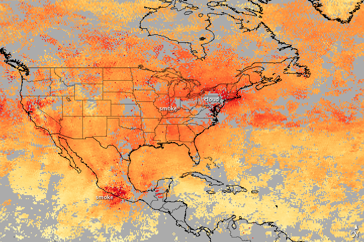 Smoke over the U.S. from Spring Burning