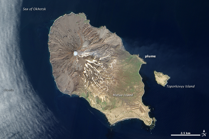 Plume from Sarychev Peak, Kuril Islands