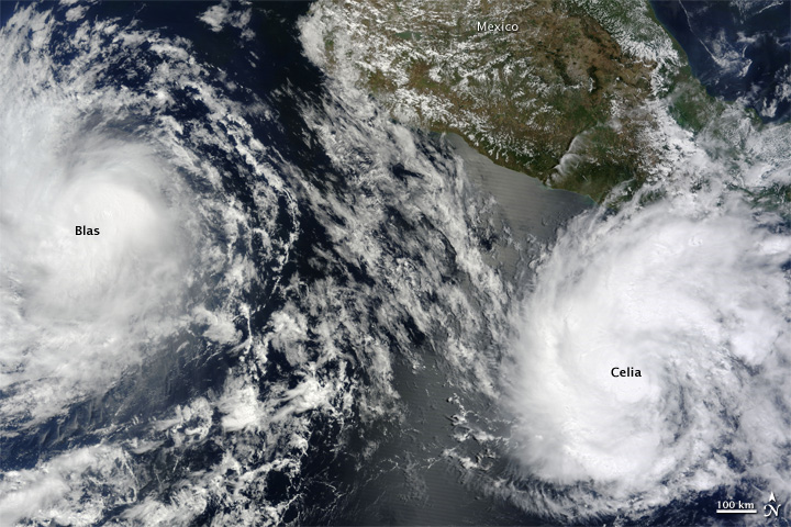 Tropical Storms Blas and Celia