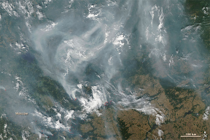Fires and Smoke near Moscow