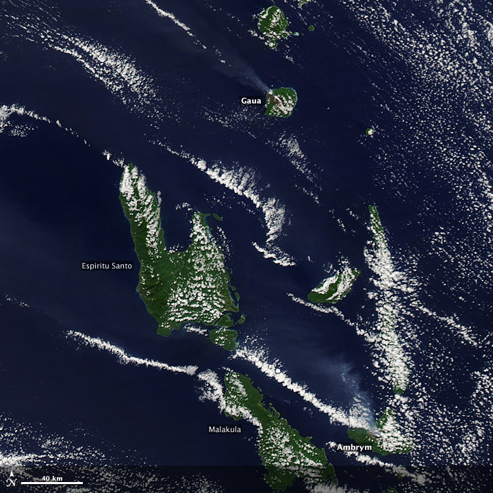 Plumes from Gaua and Ambrym Volcanoes