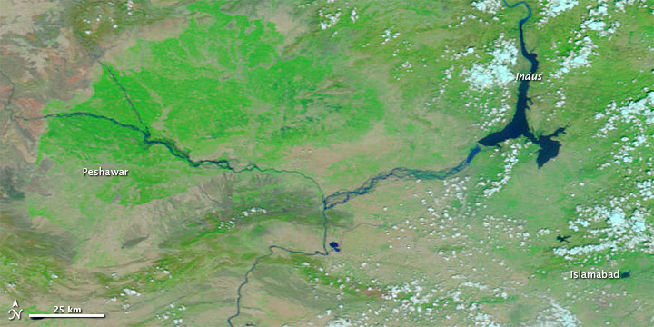 Flooding near Peshawar, Pakistan