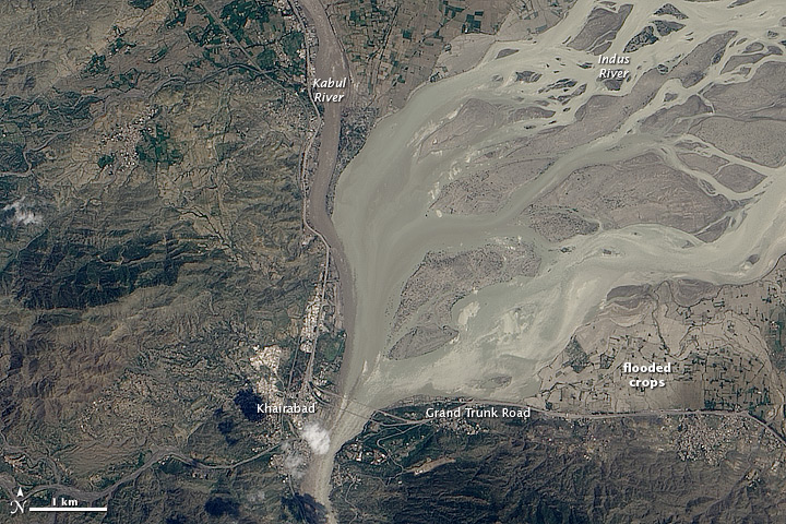 Flooding on the Kabul and Indus Rivers