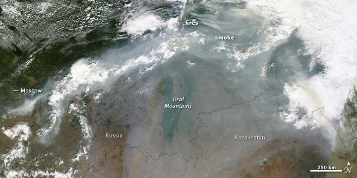 Smoke over Western Russia