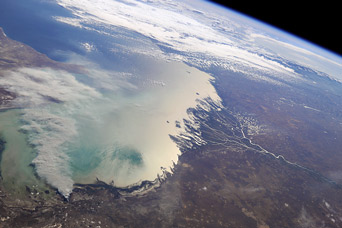 Smoke Plume, Caspian Sea, Kazakhstan - related image preview