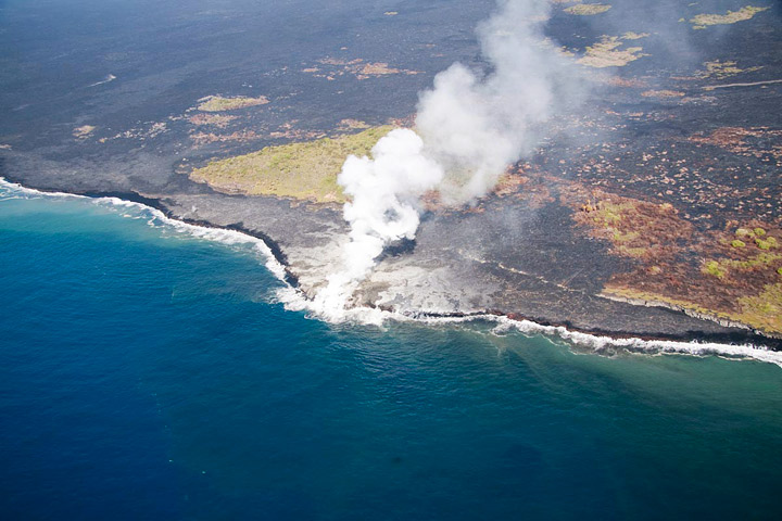 Kilauea Lava Enters the Ocean