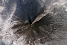 Lava Flows and Ash Plume from Klyuchevskaya Volcano