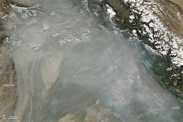 Haze along the Himalaya