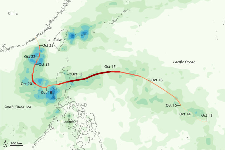 Rain from Typhoon Megi